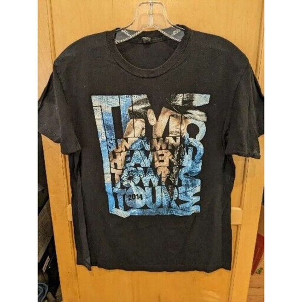 TIM McGRAW 2014 Sundown Heaven TownTour T-SHIRT Size Large‎ Fits Medium Black
